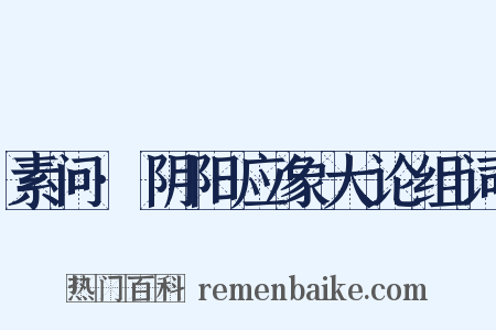 素问·阴阳应象大论组词是什么意思的图片